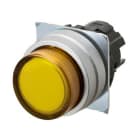 Omron - Bouton poussoir A22NZ Ø22, lentille Métal brossé métal, Dépassant, Alterné, Coul