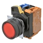 Omron - Bouton poussoir A22NL Ø22, lentille plastique, Plat, Alterné, Couleur bouton Rou