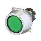 Omron - Operation unit, Round full guard type, Green, Transparent, Metal, Lighted, Momen