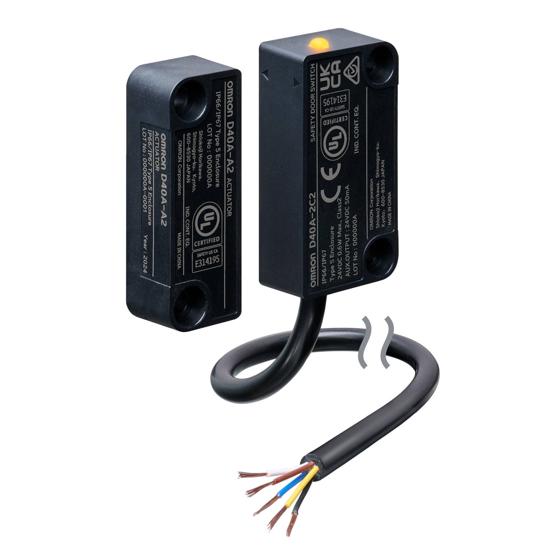 Omron - Interrupteur de porte de sécurité sans contact, 1 sortie auxiliaire, s