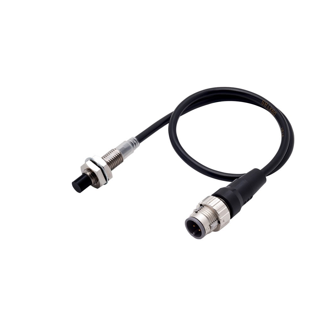 Omron - Prox inductif inox m8, non-blindé, 6mm, nc, câble 0.3m, dc2fils