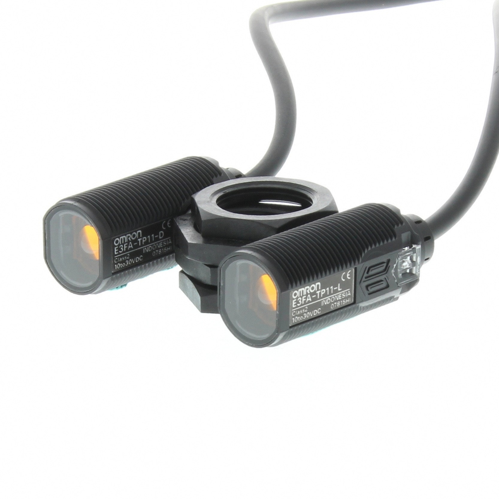 Omron - Cellule photoélectrique, M18 axial, plastique, rouge LED, barrage, 20m, PNP, L-