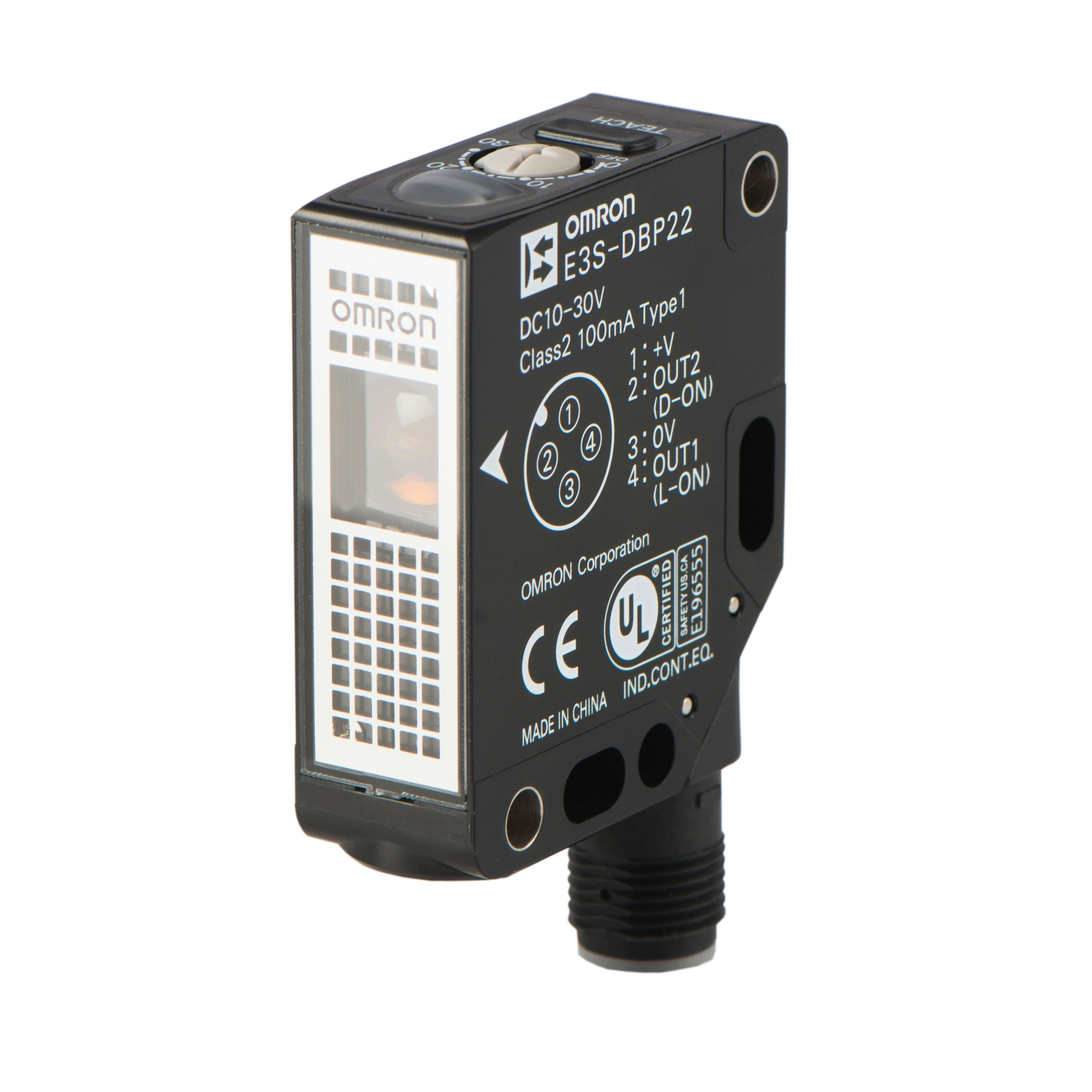 Omron - A réflecteur pour objets transparents, Smart Teach, 0 à 4.5 m, 10-30 Vc.c., AC3,