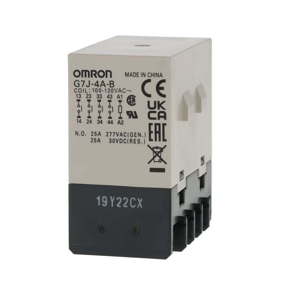 Omron - Power Relay, 4PST-NO, screw terminal, 100/120 VAC