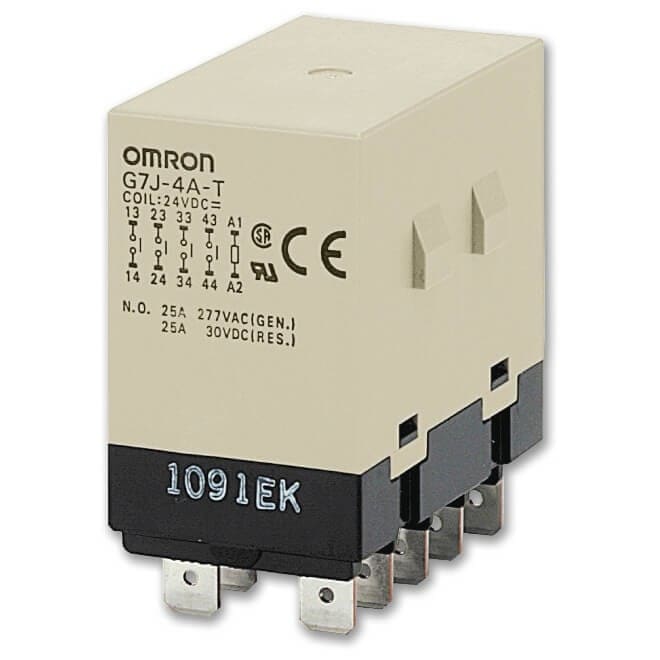Omron - Power Relay, DPST-NO/DPST-NC, quick connect terminal, 200/240 VAC