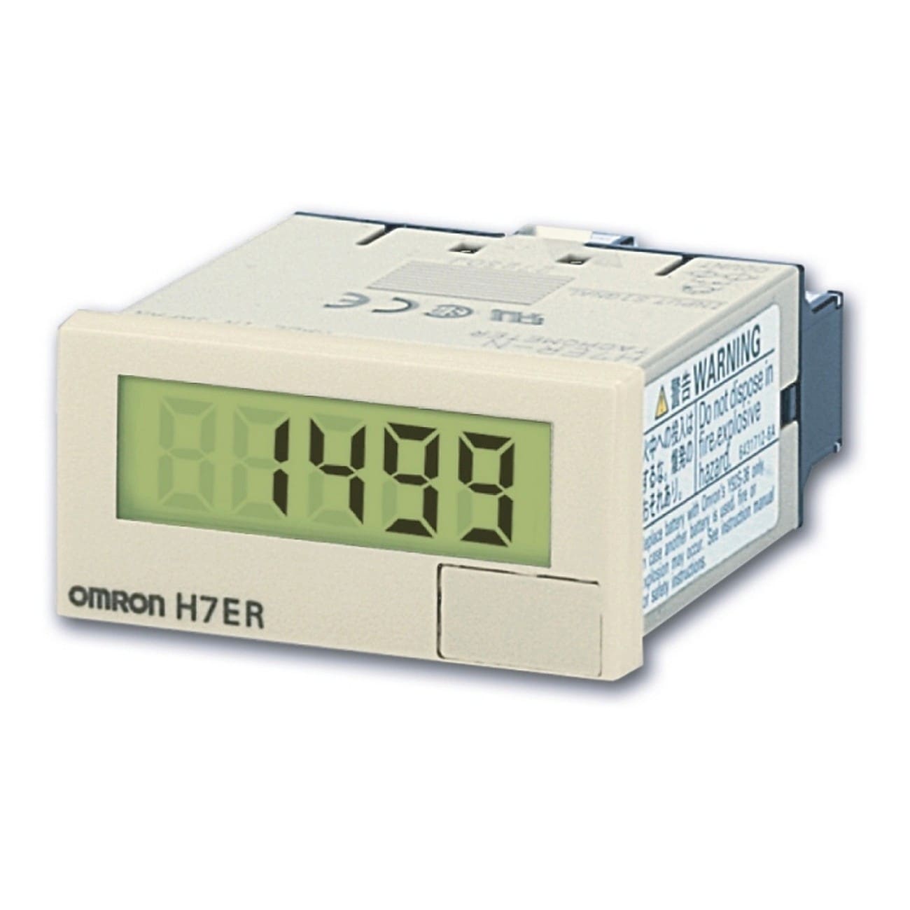Omron - 48x24 mm, LCD 4 chiffres, 1.000 tps (1 imp./tour) / 1000 tpm (60 imp./tour), bat