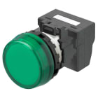 Omron - Bouton poussoir M22N, Plastique, Vert, 24V, push-in