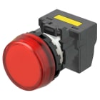 Omron - Bouton poussoir M22N, Plastique, Rouge, 220/230/240V AC, push-in