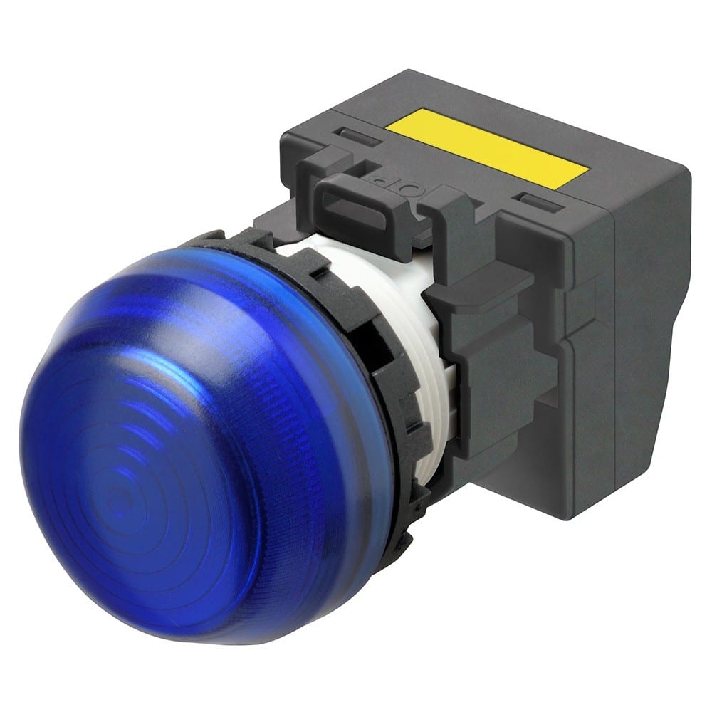 Omron - Bouton poussoir M22N, Plastique, semi-sphérique, Bleu, 220/230/240V A