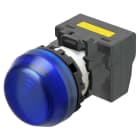 Omron - Bouton poussoir M22N, Plastique,  semi-sphérique, Bleu, 220/230/240V A