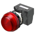 Omron - Bouton poussoir M22N, Plastique, semi-sphérique, Rouge, 24V, push-in