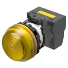 Omron - Bouton poussoir M22N, Plastique, semi-sphérique, Jaune, 220/230/240V