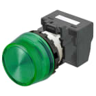 Omron - Bouton poussoir M22N, Plastique, Vert, 24V, push-in