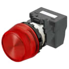 Omron - Bouton poussoir M22N, Plastique, Rouge, 24V, push-in