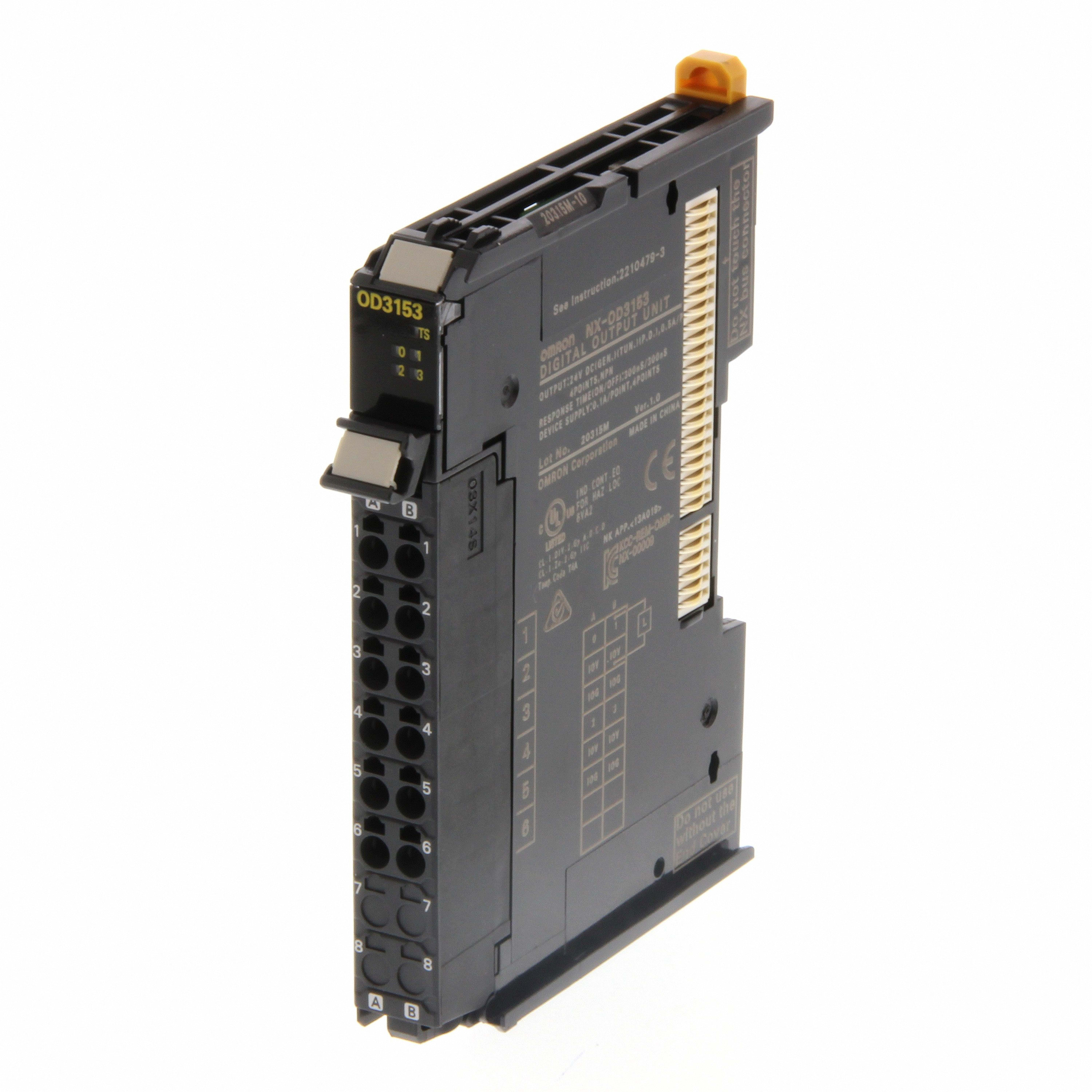 Omron - E/S NX numériques haute vitesse, 4 sorties 12 - 24 Vc.c. 0,5 A NPN, bornes à res