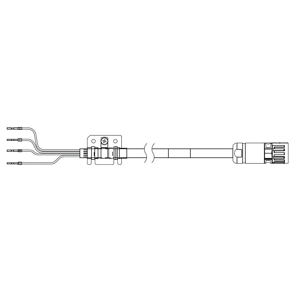 Omron - Câble dalimentation du servomoteur série 1S, 20 m, sans frein, 400 V : 4 kW à 5