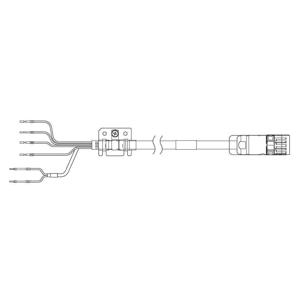 Omron - Câble dalimentation du servomoteur série 1S, 10 m, avec frein, 400 V : 7,5 kW