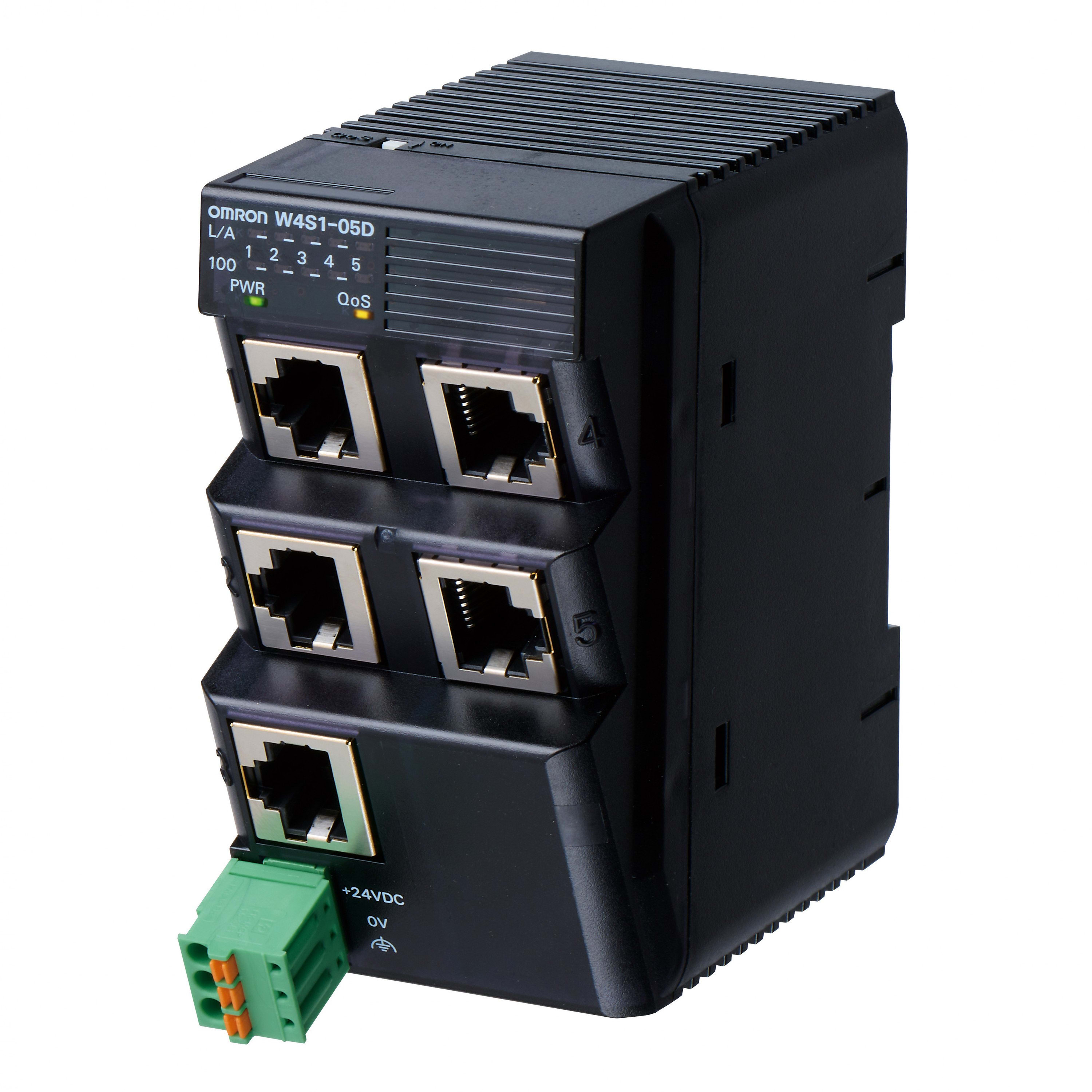 Omron - Switch Ethernet avancé 5 ports, alimentation 24 vc.c., fonction QOS