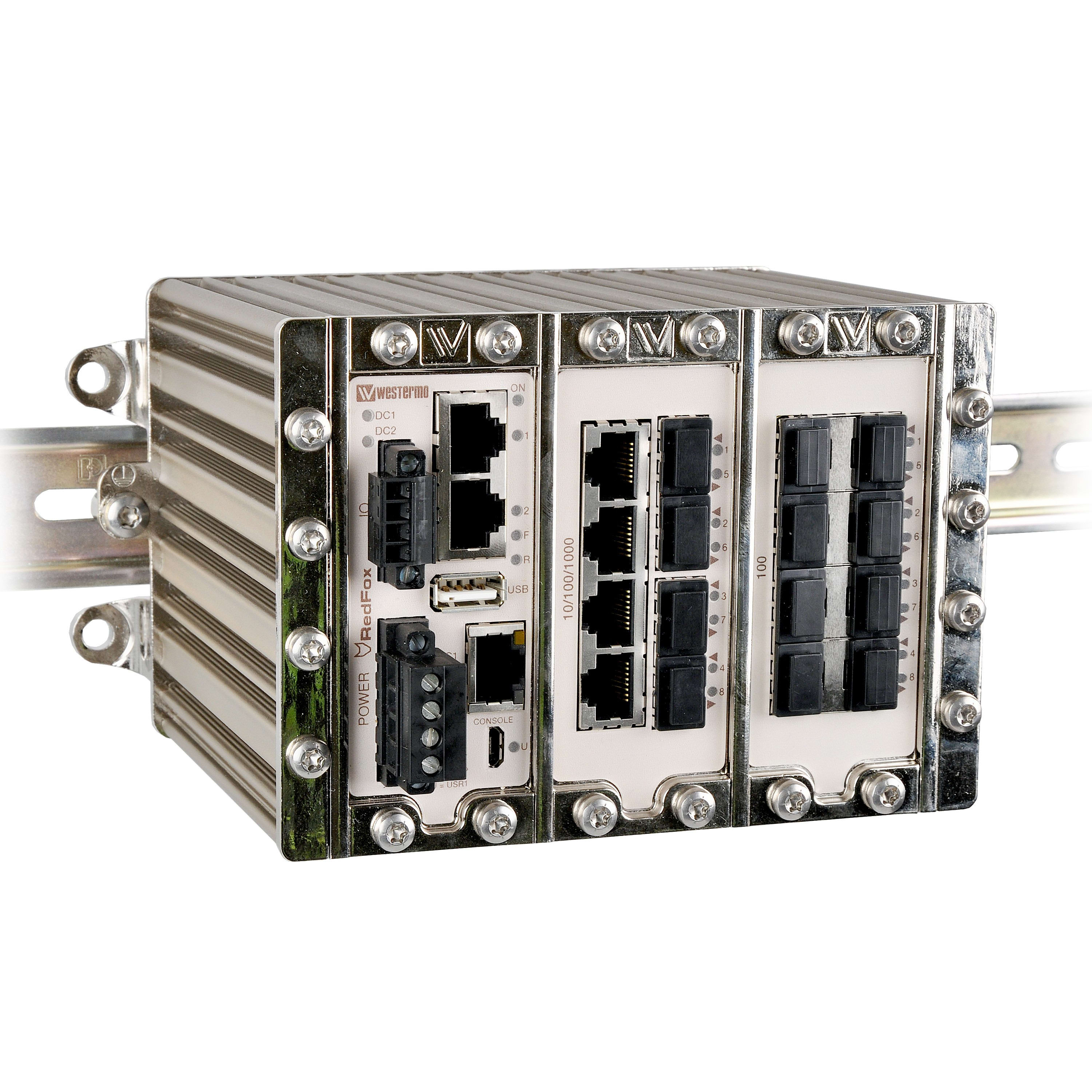 Omron - RedFox Industrial Routing Switch, 7 x 1 Gbit/s RJ45, 4 x 1 Gbit/s tran