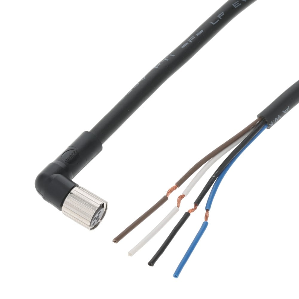 Omron - Connecteur pour capteur, M8 4-fils, connecteur femelle coudé, PVC, 5m