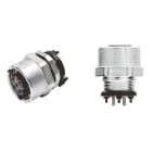 Omron - SmartClick M12 socket connector, 4-pole, panel-mount, rear-locking, DI