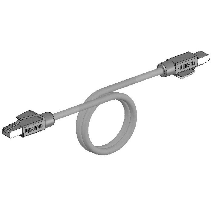 Omron - Câble Ethernet Cat.5, PVC, robotique, mâle RJ45 / mâle RJ45, 2m, jaune