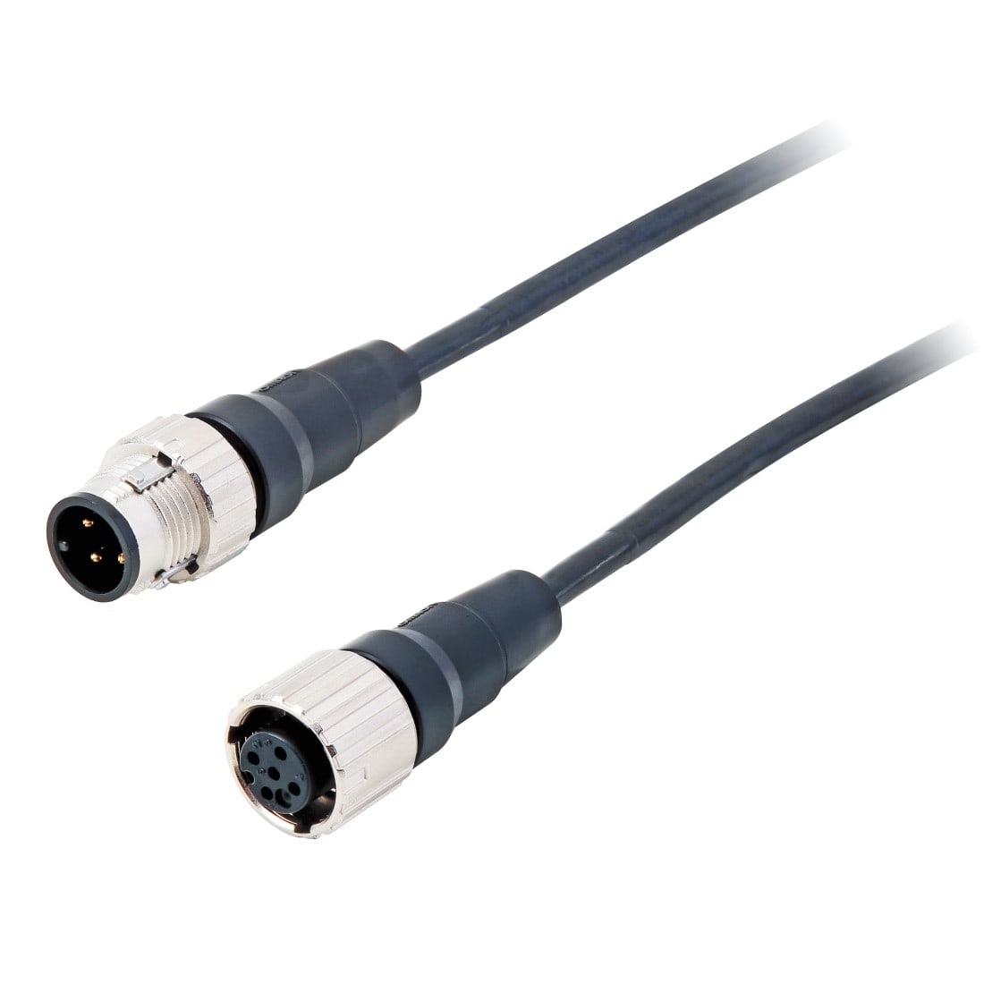 Omron - Câble 5m, M12 mâle/femelle, 4 fils, PUR, résistantà  lhuile, connecteurs droits
