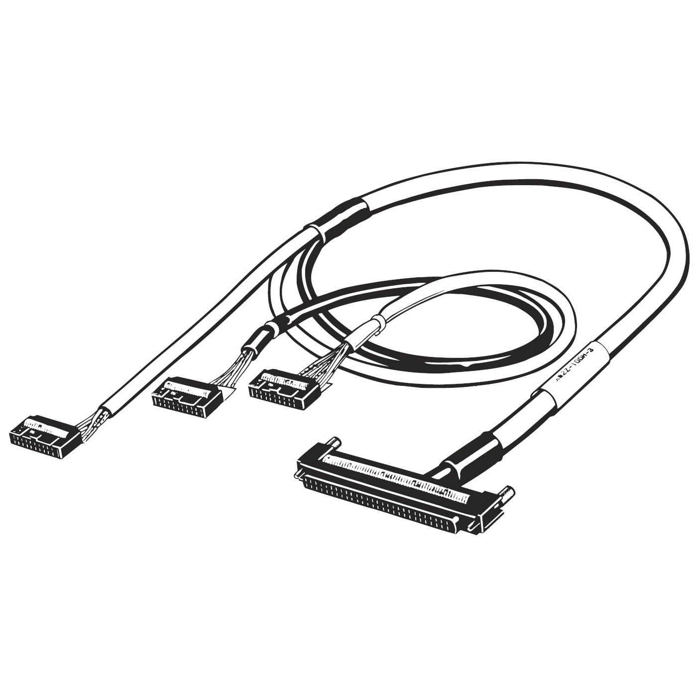Omron - Câble E/S, 2 m, entre FCN56 et 3 x MIL20, direct