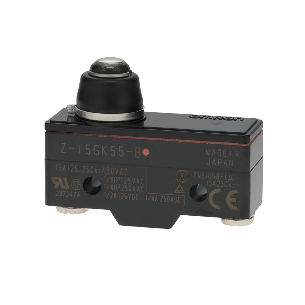 Omron - Standard, étanche, plongeur large, medium-up, action rapide, 1 inverseur, 15 A,