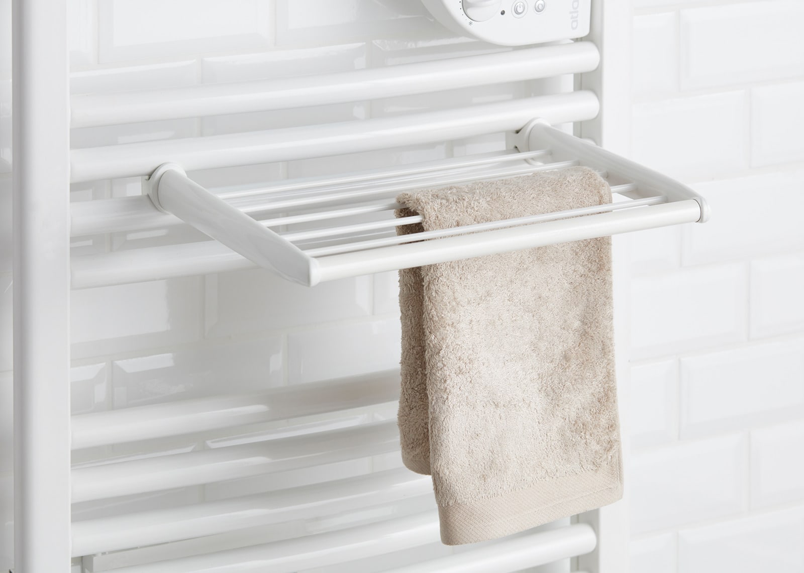 Atlantic - Barre sèche-linge blanc pour sèche-serviettes tubes ronds