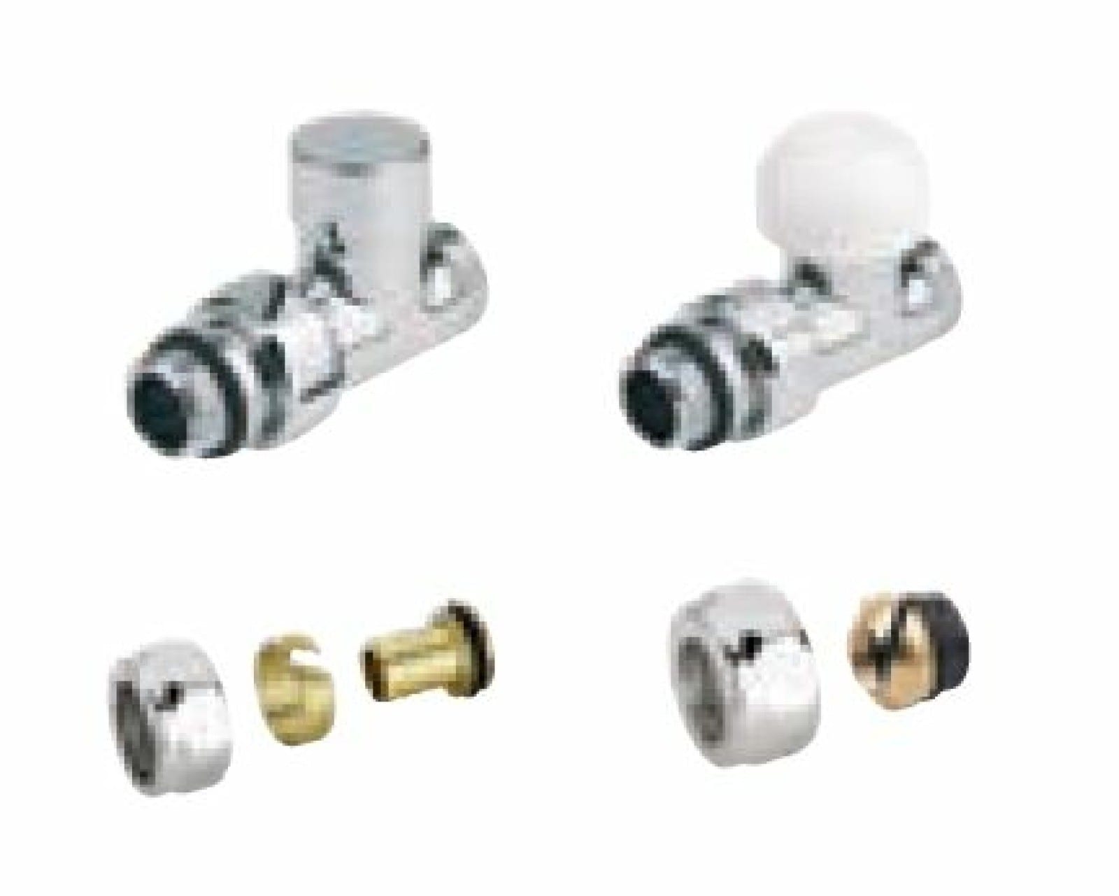 Atlantic - Kit de raccordement sèche-serviettes coudé manuelle chrome