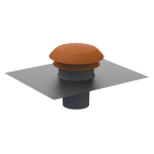 Atlantic - Chapeau de toiture CPR - Diamètre 160mm - Rouge Tuile