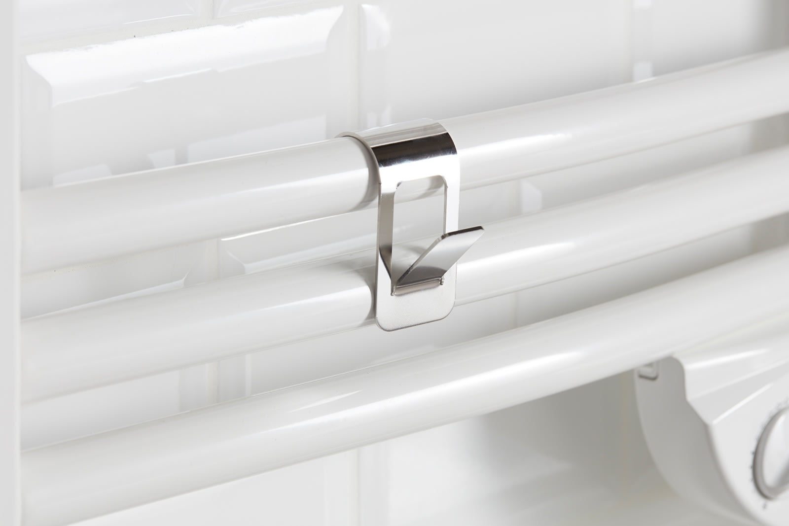 Atlantic - Patère crochet chrome pour sèche-serviettes tubes ronds