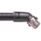 Thomas & Betts - Raccord coudé 45° - Polyamide (Nylon) 6 & laiton nickelé - Pas PG -Noir