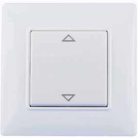 Adee - Emetteur mural blanc complet PLANA? 1 Touche 2 modules Volet Roulant