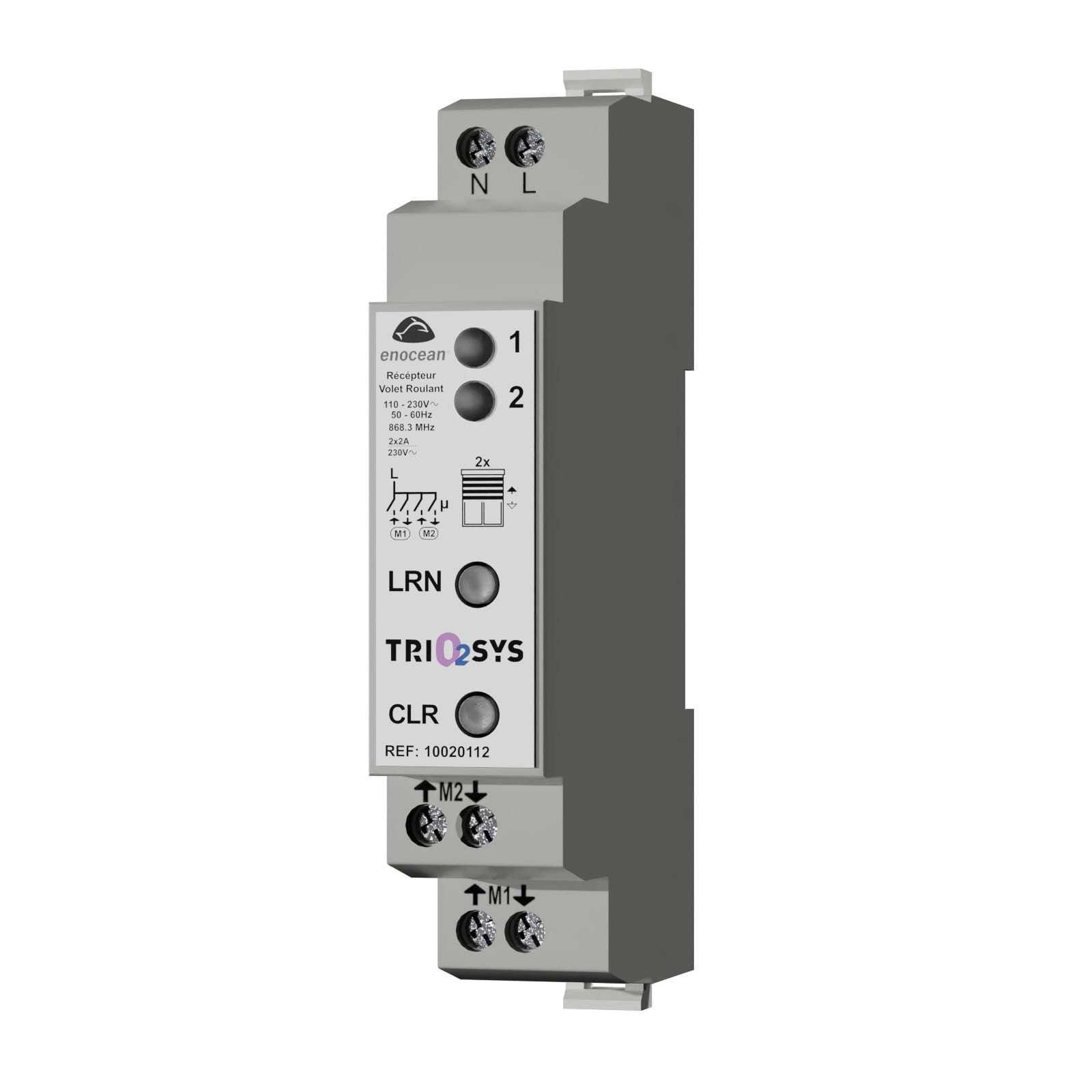 Adee - Récepteur modulaire rail din pour volets roulants 2 canaux