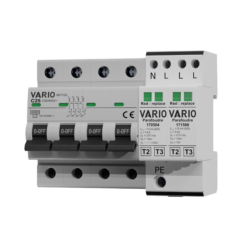 Adee - parafoudre avec déconnecteur 4P Isccr 6kA Uc 275V Imax 15kA avec TS