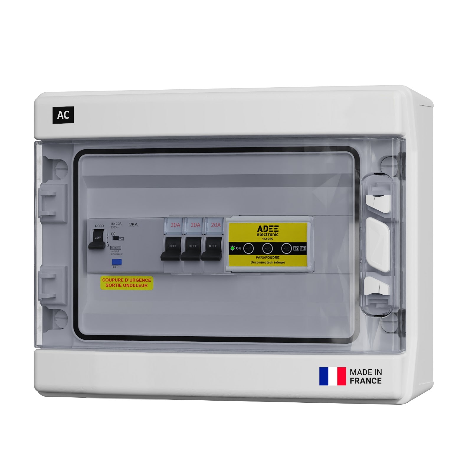 Adee - Coffret PV AC 6-9kW Triphasé pour installation 3 onduleur mono 3kW