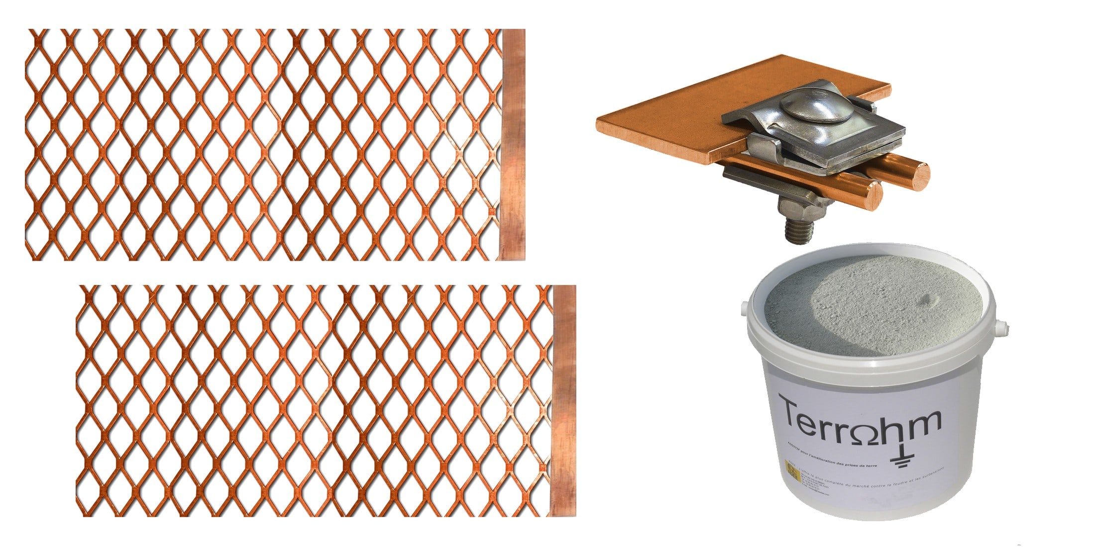 Adee - Kit terre haute performance 2 grilles 0,5x1m cuivre déployé