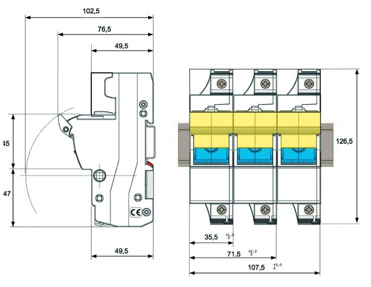 Adee - parafoudre modulaire FUSADEE triphasé sans neutre 45kW Up = 0,8kV