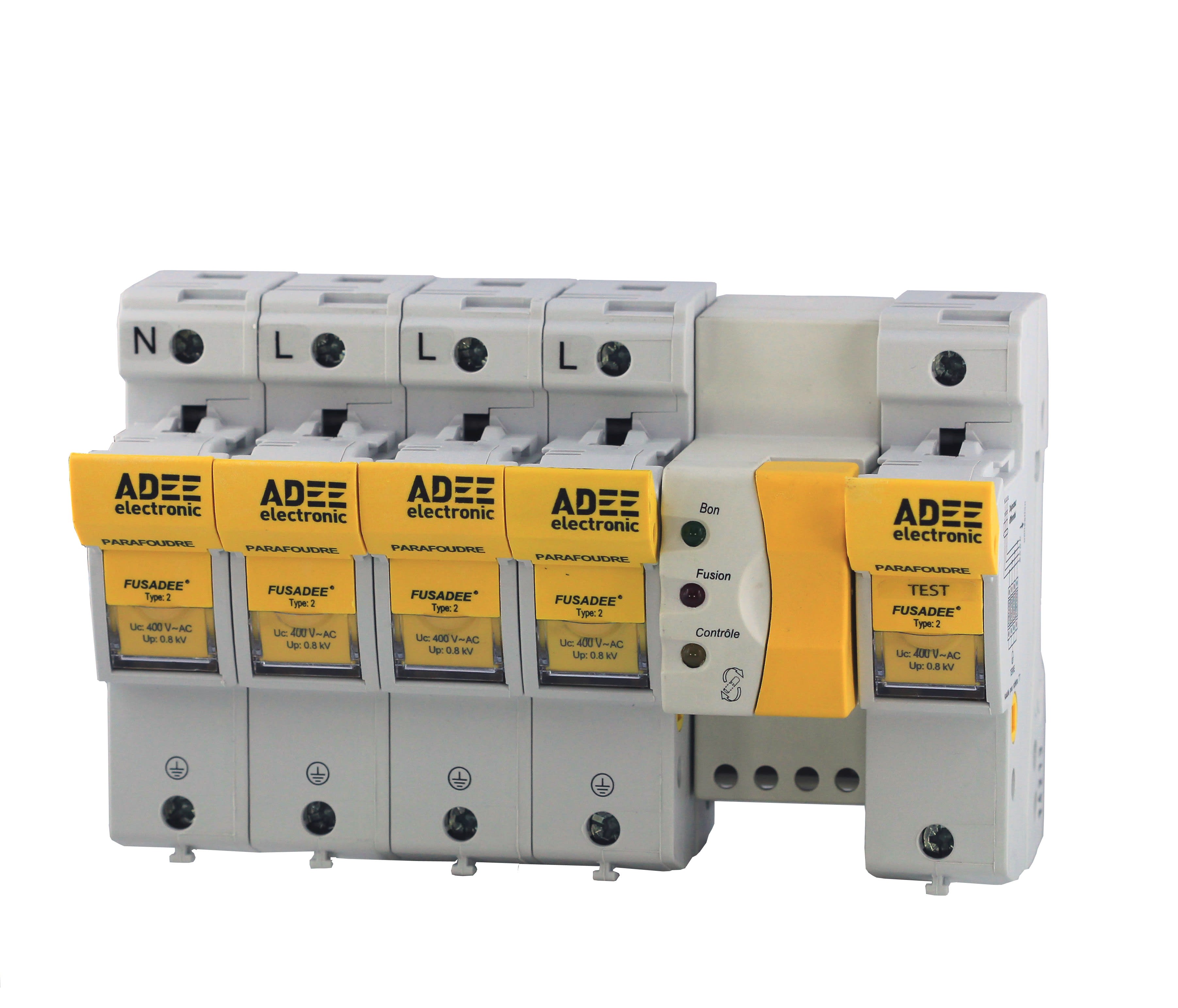 Adee - Boitier parafoudre FUSADEE tétrapolaire Medium 15KW contrôleur Up = 0,8kV