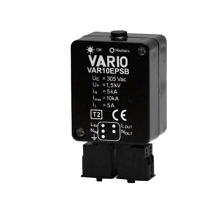 Adee - Parafoudre d'intégration connexion série avec bornier à ressort voyant Imax10kA