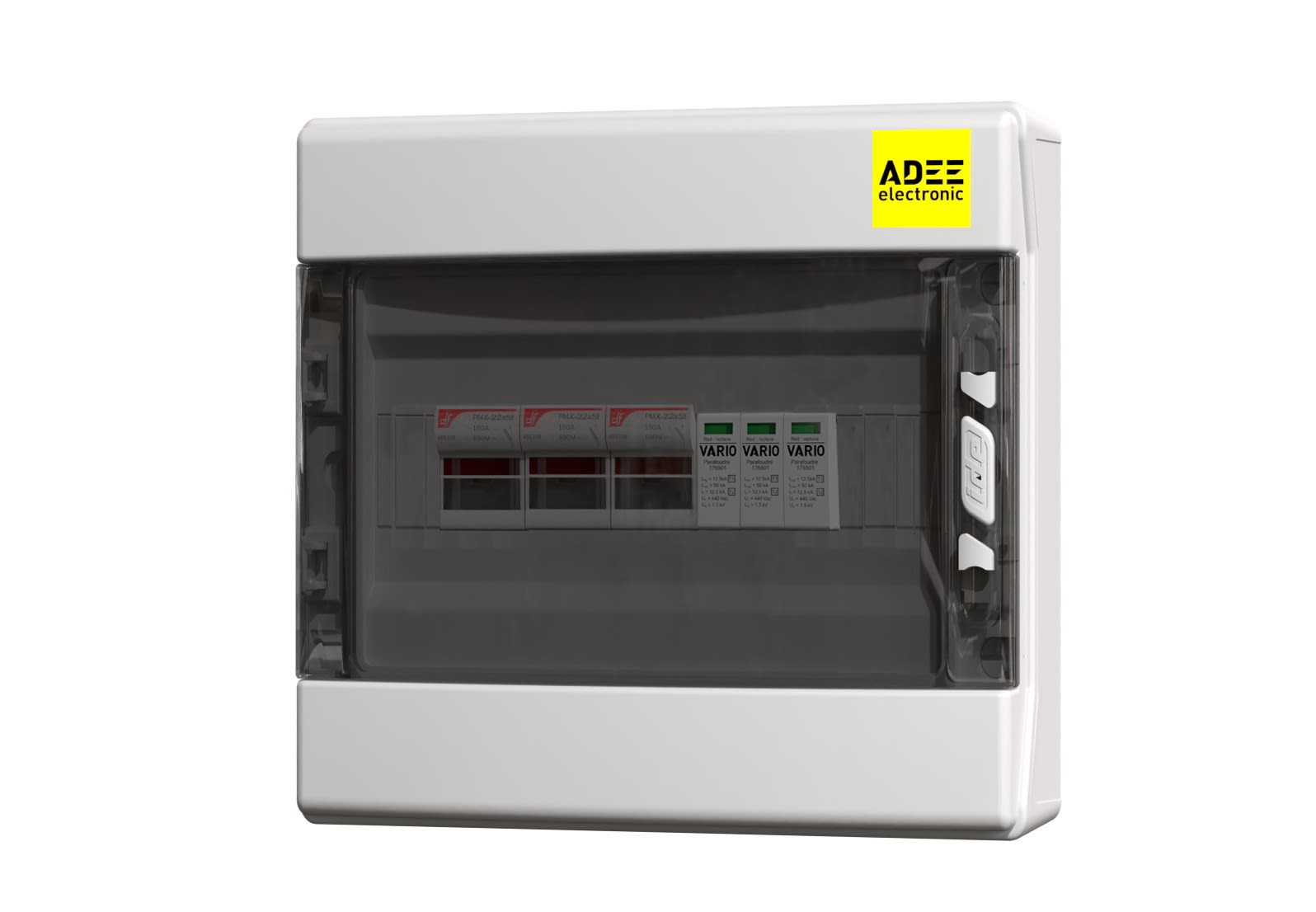 Adee - Coffret parafoudre Type 1+2, 3P, Uc 440V, Iimp 12,5kA avec fusibles 125A