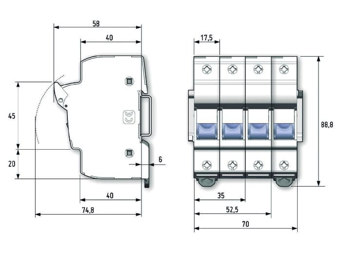 Adee - option déconnecteur tétra fusibles 32A gG parafoudre T2