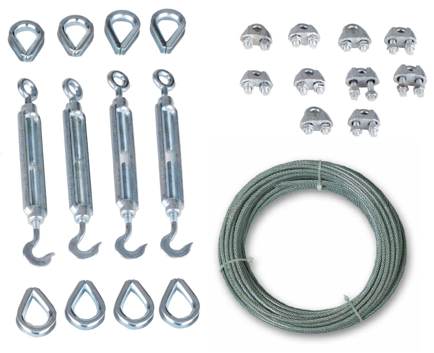 Adee - Kit de haubanage 25 mètres pour complément fixation de mât rallonge