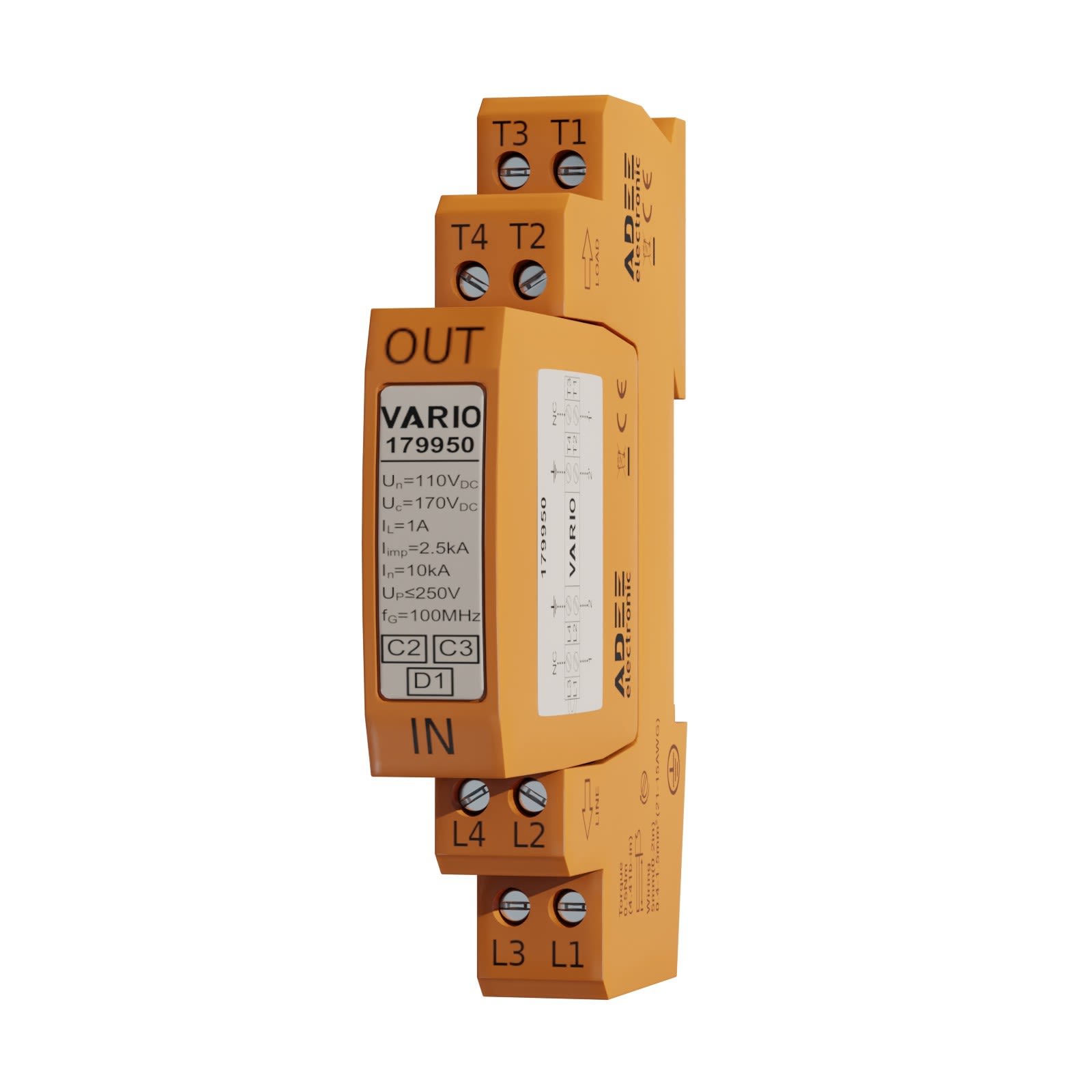 Adee - parafoudre mod Cfa 1 paire tél, debro, Uc150V, Up 230V, Classe D1, In 5kA
