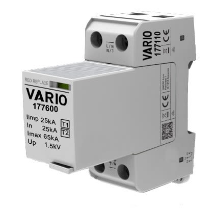 Adee - parafoudre Mod. Débro. 1P T1+2 Iimp 25kA, Up 1,5kV TT-TN, Fus. intégré TS