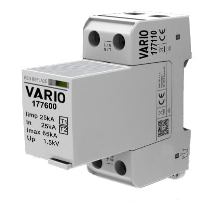 Adee - parafoudre Mod. Débro. 1P T1+2 Iimp 25kA, Up 1,5kV TT-TN, Fus. intégré TS