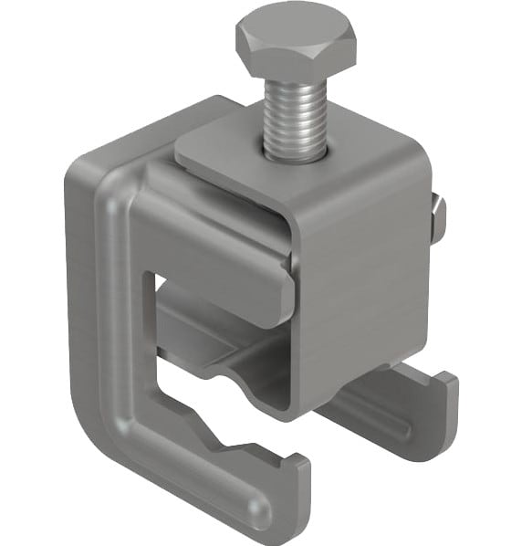 Adee - Connecteur pour conducteur plat 30mm ou rond Ø8-10mm sur tige ou piquet Ø8-20mm