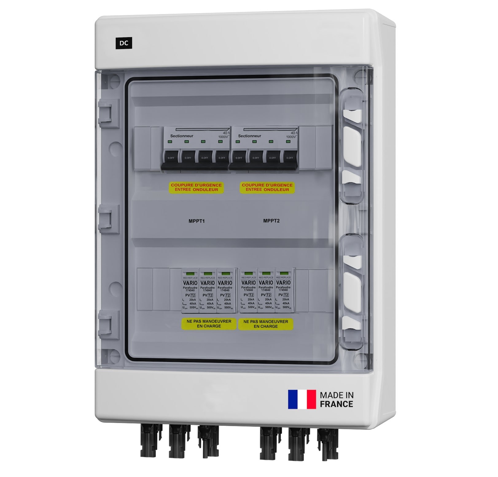 Adee - Coffret PV DC 1000VDC 4 strings, 2 MPPT